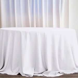 Polyester 132" Round Tablecloth White
